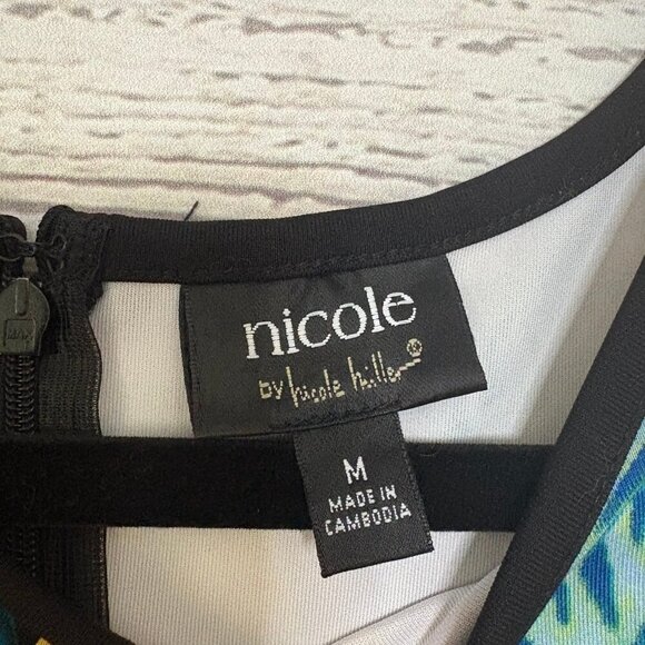 Nicole by Nicole Miller Tropical Print Sleeveless Cutout Dress Medium - Picture 7 of 7